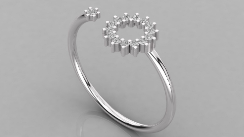 Diamond Circle Ring 